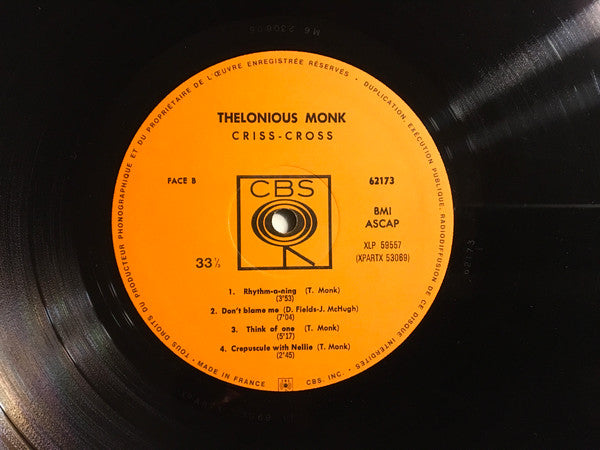 Thelonious Monk : Criss-Cross (LP, Album, Mono)