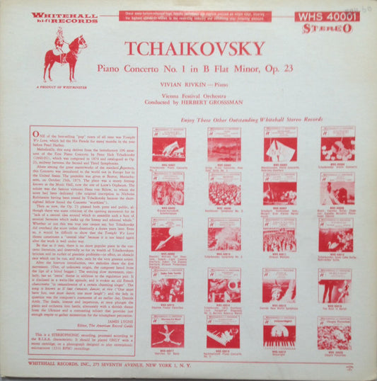 Pyotr Ilyich Tchaikovsky, Vivian Rivkin, Wiener Festspielorchester, Herbert Grossman - Piano Concerto No. 1 In B Flat Minor, Op. 23 vinyl record, LP (Near Mint (NM or M-)) | Lulo Records