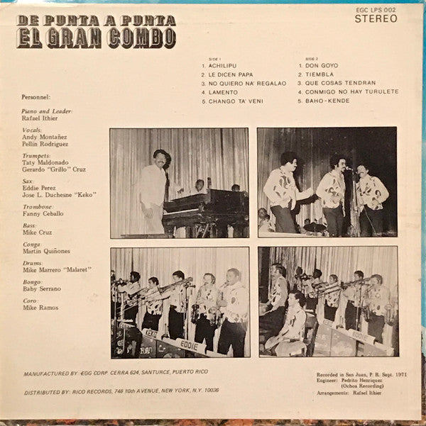 El Gran Combo : De Punta A Punta (LP, Album)