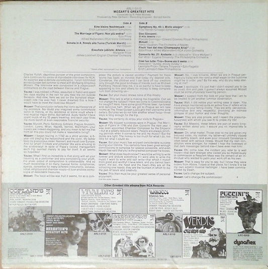 Wolfgang Amadeus Mozart / Leontyne Price / Van Cliburn / Placido Domingo / Ezio Pinza / Margaret Price / Eugene Ormandy, The Philadelphia Orchestra / Erich Leinsdorf, Boston Symphony Orchestra - Mozart's Greatest Hits vinyl record, LP (Near Mint (NM or M-)) | Lulo Records