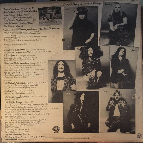 Lynyrd Skynyrd : Second Helping (LP, Album, RE)