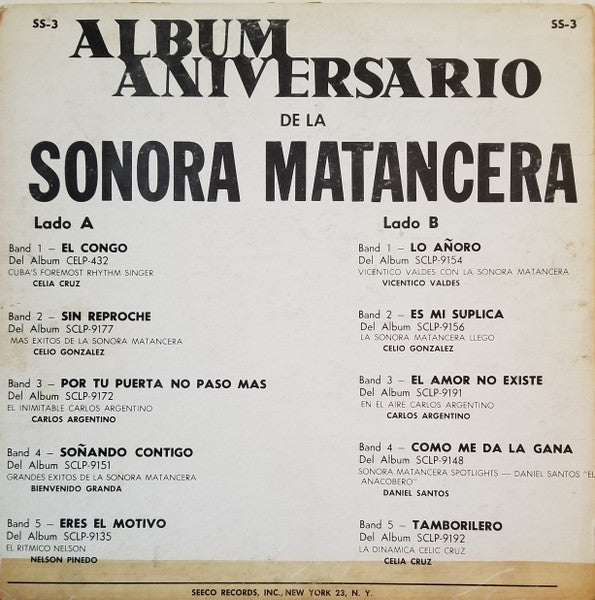 La Sonora Matancera : Album Aniversario De La Sonora Matancera (LP, Comp, Mono)