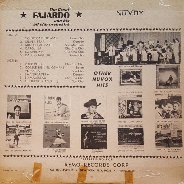 Jose Fajardo And His Orchestra : The Great Fajardo And His All Star Orchestra (LP, Album)