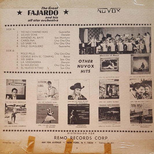 Jose Fajardo And His Orchestra - The Great Fajardo And His All Star Orchestra vinyl record, LP (Very Good (VG)) | Lulo Records