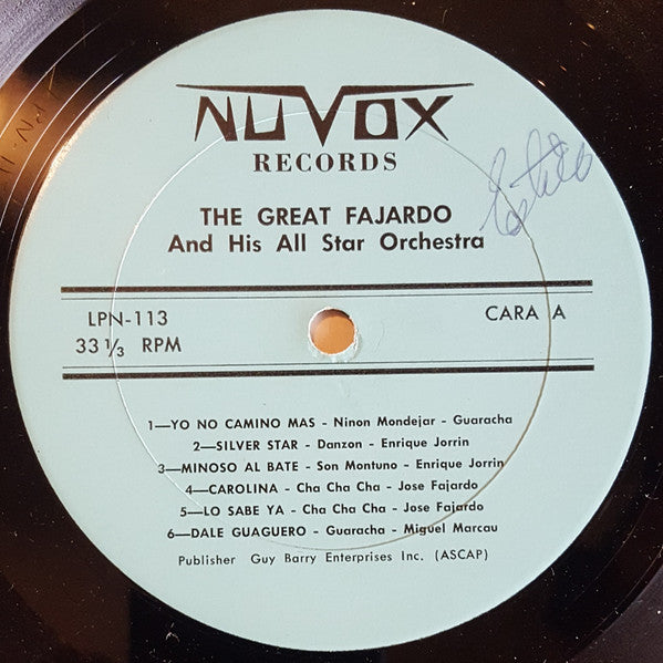 Jose Fajardo And His Orchestra : The Great Fajardo And His All Star Orchestra (LP, Album)