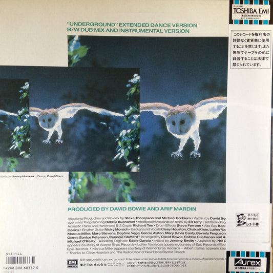David Bowie : Underground (Extended Dance Mix) (12", Single)