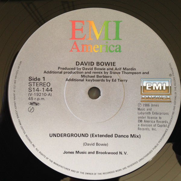 David Bowie : Underground (Extended Dance Mix) (12", Single)