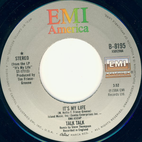 Talk Talk : It's My Life (7", Single)