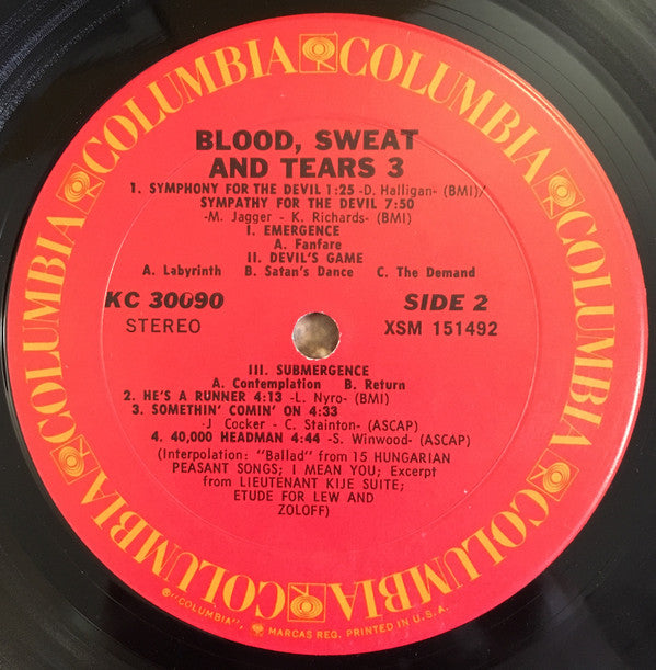 Blood, Sweat And Tears : Blood, Sweat And Tears 3 (LP, Album, Pit)