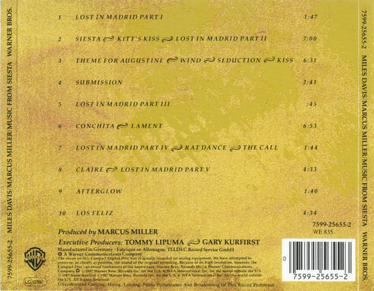 Miles Davis / Marcus Miller - Music From Siesta vinyl record, CD (Mint (M)) | Lulo Records