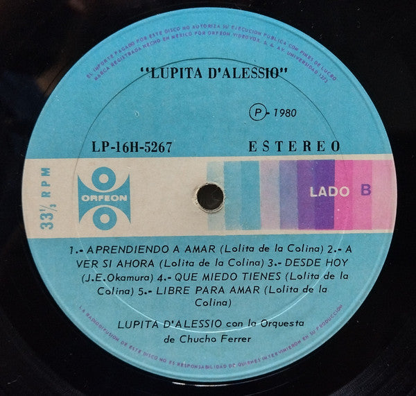 Lupita D'Alessio : Lupita D'Alessio (LP, Album, RE)