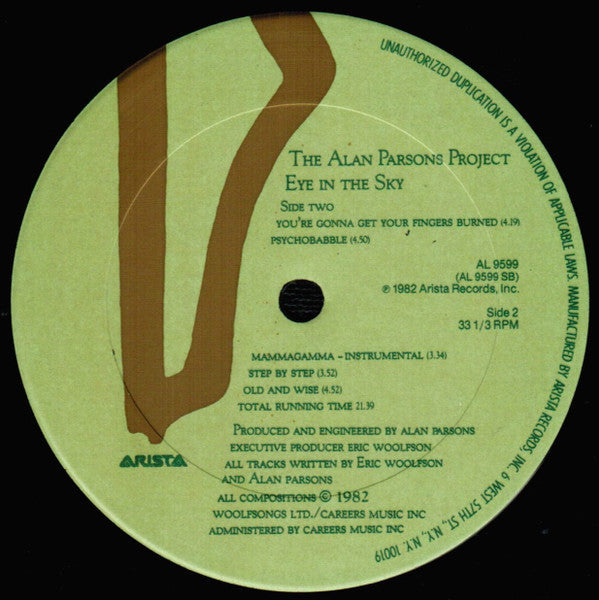 The Alan Parsons Project : Eye In The Sky (LP, Album, Club, CRC)