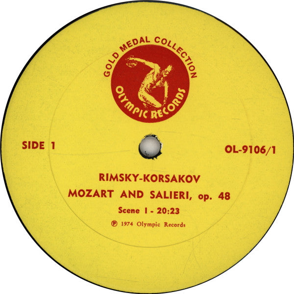 Nikolai Rimsky-Korsakov, Jacques Linsolas, Jean Mollien, Paul Jacobs (3), Orchestre Philharmonique De Paris (2) And Chœur Philharmonique De Paris Conducted By René Leibowitz : Mozart And Salieri (LP, Album, Quad)