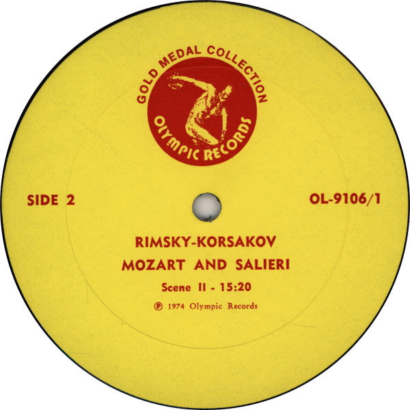 Nikolai Rimsky-Korsakov, Jacques Linsolas, Jean Mollien, Paul Jacobs (3), Orchestre Philharmonique De Paris (2) And Chœur Philharmonique De Paris Conducted By René Leibowitz : Mozart And Salieri (LP, Album, Quad)