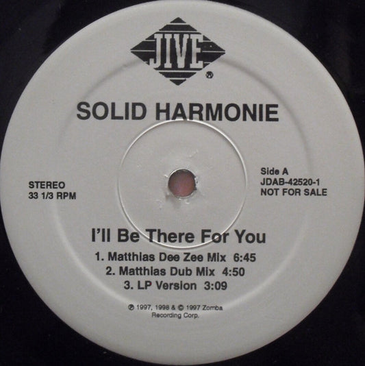 Solid Harmonie - I'll Be There For You vinyl record, 12" (Very Good Plus (VG+)) | Lulo Records