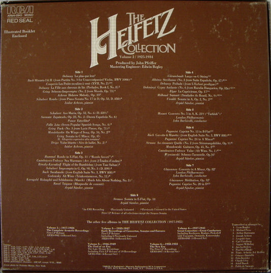 Jascha Heifetz - The Heifetz Collection • Volume 2 / 1925-1934 (The First Electrical Recordings) vinyl record, 4xLP (Near Mint (NM or M-)) | Lulo Records