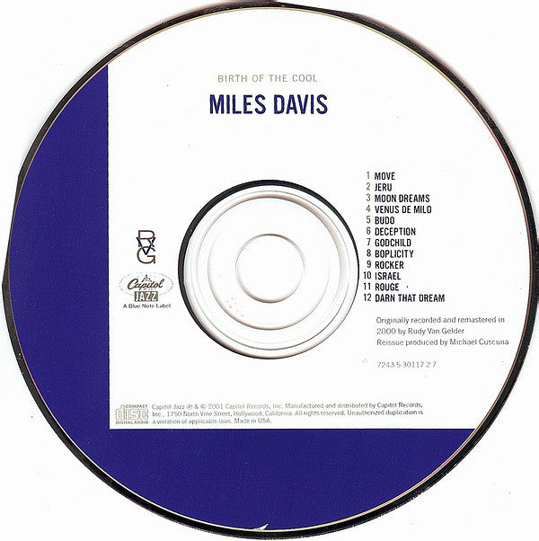 Miles Davis : Birth Of The Cool (CD, Comp, RE, RM)