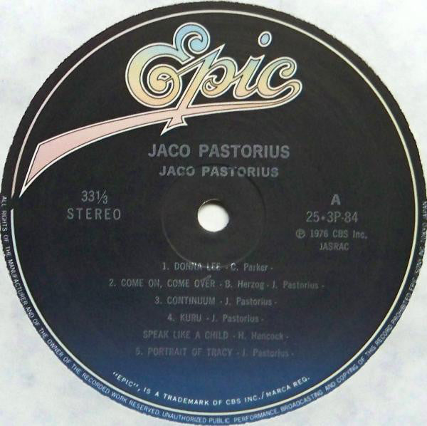 Jaco Pastorius : Jaco Pastorius (LP, Album, RE)