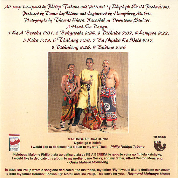 Philip Tabane & Malombo : Ke A Bereka (CD, Album)