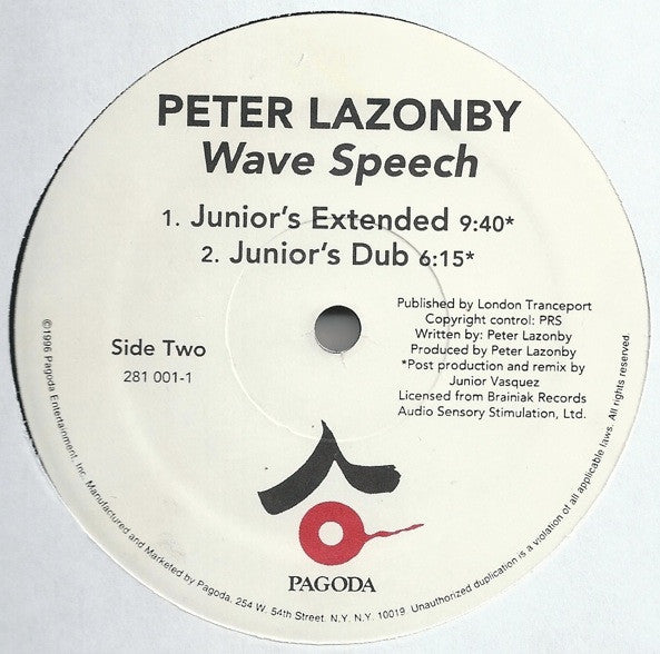 Pete Lazonby : Wave Speech (The Guitar Song) (12")