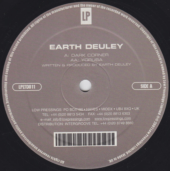 Earth Deuley : Dark Corner / Yoruba (12")