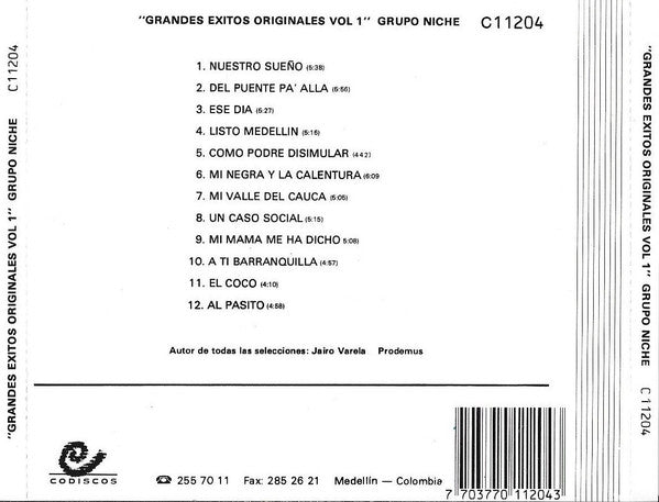 Grupo Niche : Grandes Exitos Originales Vol.1 (CD, Comp)