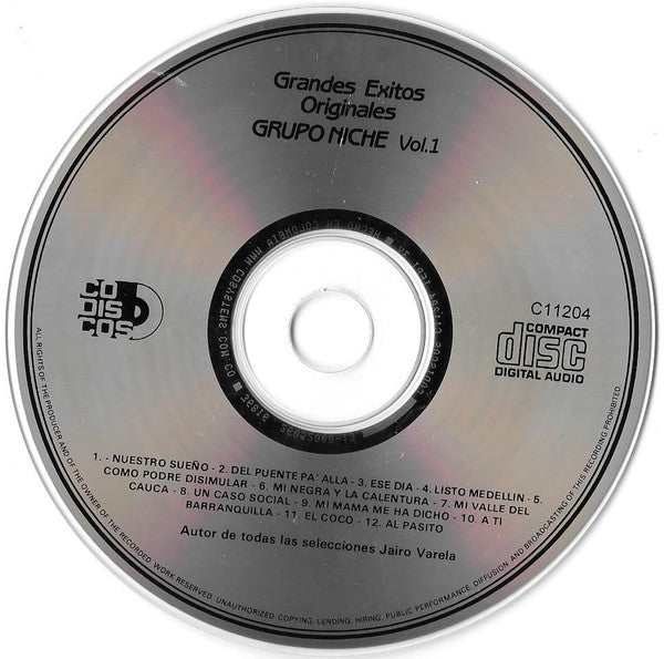 Grupo Niche : Grandes Exitos Originales Vol.1 (CD, Comp)
