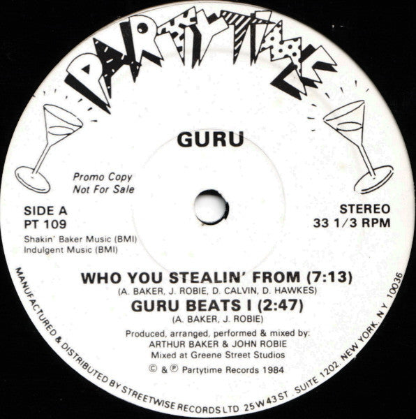 Guru (2) : Who You Stealin' From (12", Promo)