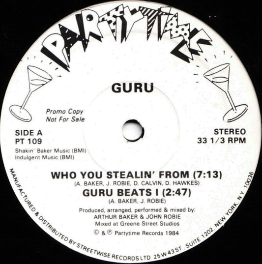 Guru (2) : Who You Stealin' From (12", Promo)