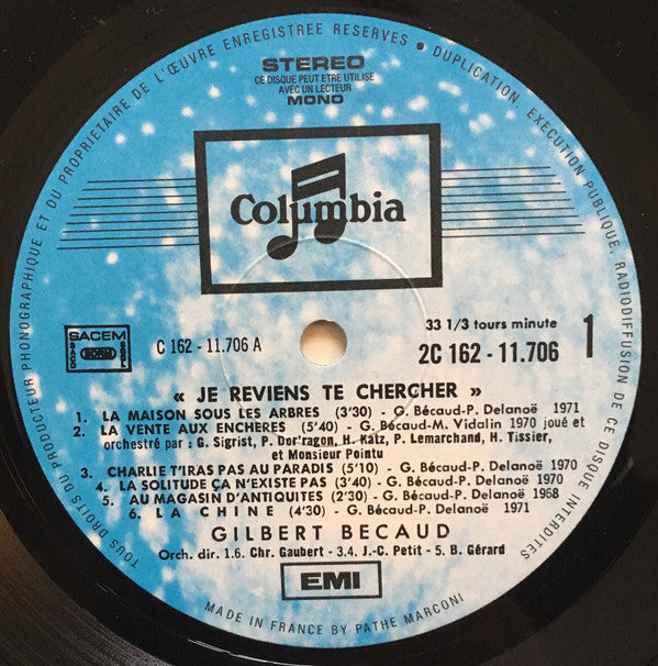 Gilbert Bécaud : Je Reviens Te Chercher... (2xLP, Comp, Gat)