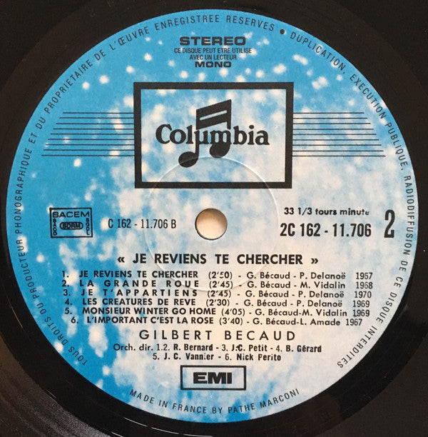 Gilbert Bécaud : Je Reviens Te Chercher... (2xLP, Comp, Gat)