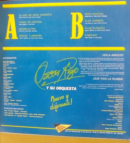 Oscar Rizo y Su Orquesta : Nuevo y Diferente (LP, Album)