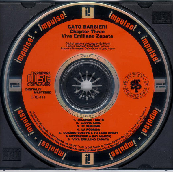 Gato Barbieri : Chapter Three - Viva Emiliano Zapata (CD, Album, RE)