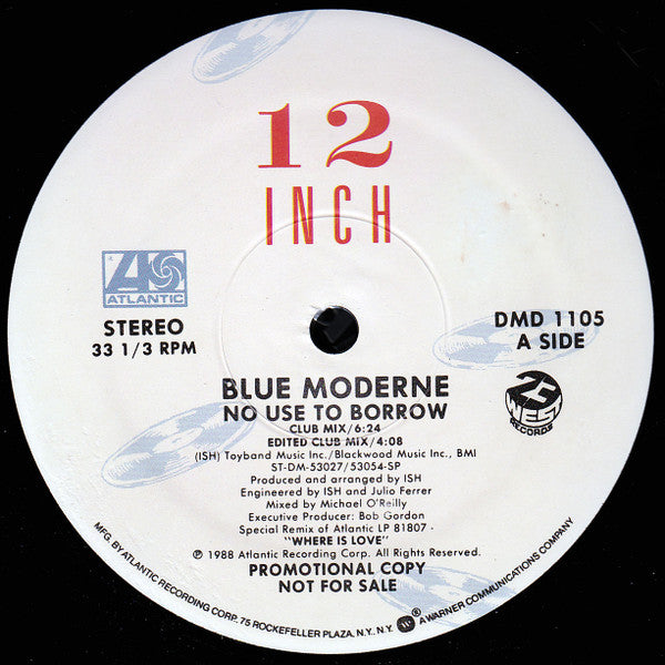 Blue Moderne : No Use To Borrow (12", Promo, SP )