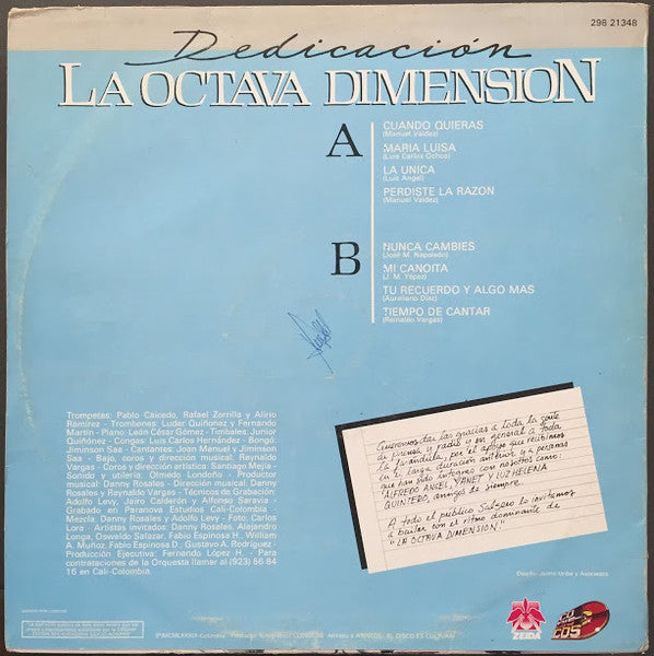 La Octava Dimension : Dedicación (LP, Album)