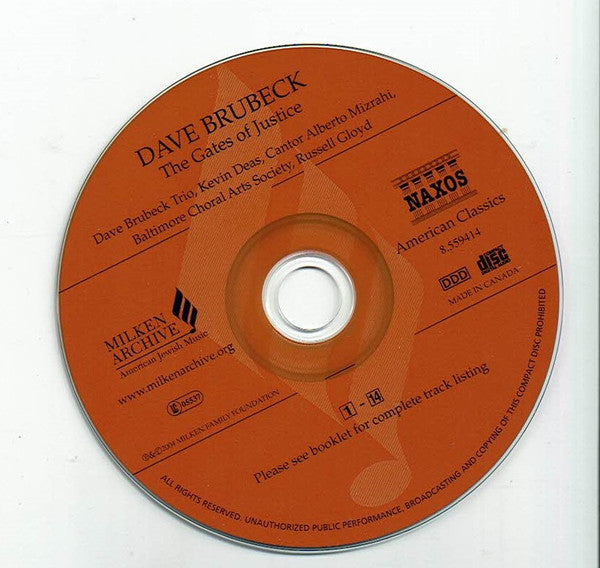 Dave Brubeck : The Gates Of Justice (CD, Album)