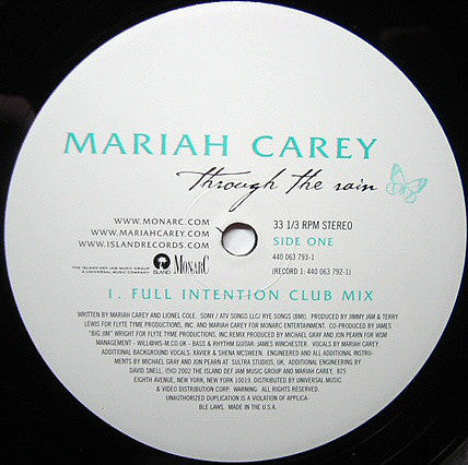 Mariah Carey - Through The Rain vinyl record, 2x12" (Near Mint (NM or M-)) | Lulo Records