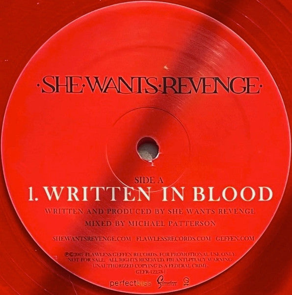 She Wants Revenge : Written In Blood (12", Promo, Red)