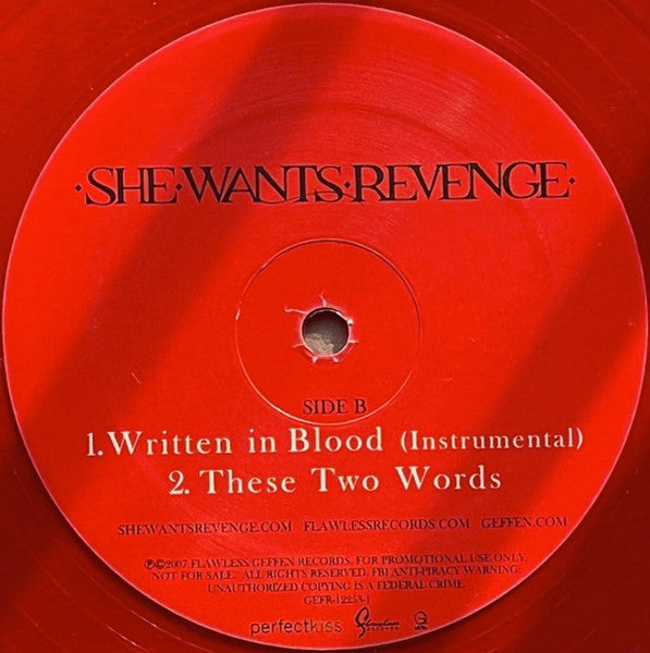 She Wants Revenge : Written In Blood (12", Promo, Red)