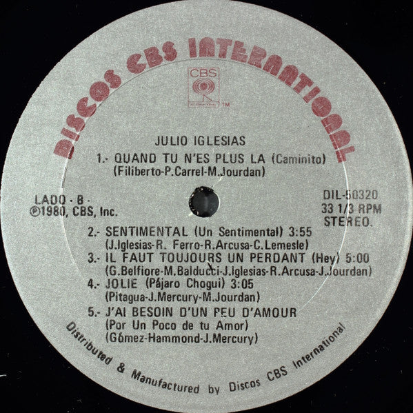 Julio Iglesias : Sentimental (LP)