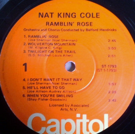 Nat King Cole : Ramblin' Rose (LP, Album, RE, Red)
