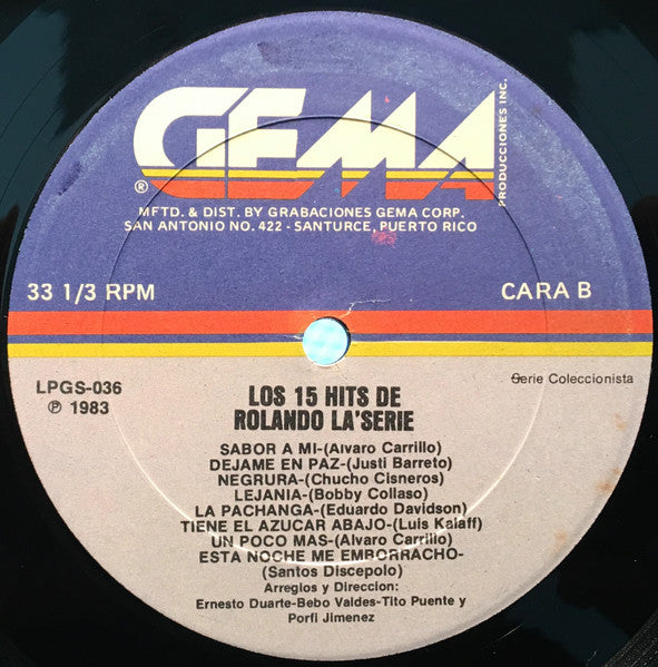 Rolando La Serie : 15 Grandes Exitos (LP, Album, Comp)