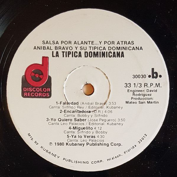 Anibal Bravo Y Su Tipica Dominicana : Salsa Por Alante   ...Y Por Atras (LP, Album)