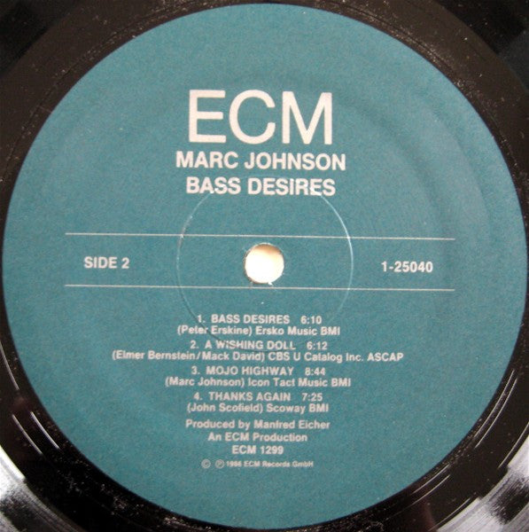 Marc Johnson (2) : Bass Desires (LP, Album)