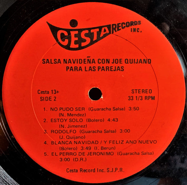 Joe Quijano : Salsa Navideña Con Joe Quijano Para Las Parejas (LP, Album)