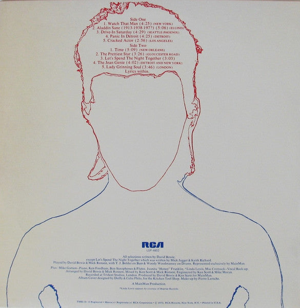 David Bowie : Aladdin Sane (LP, Album, Ind)