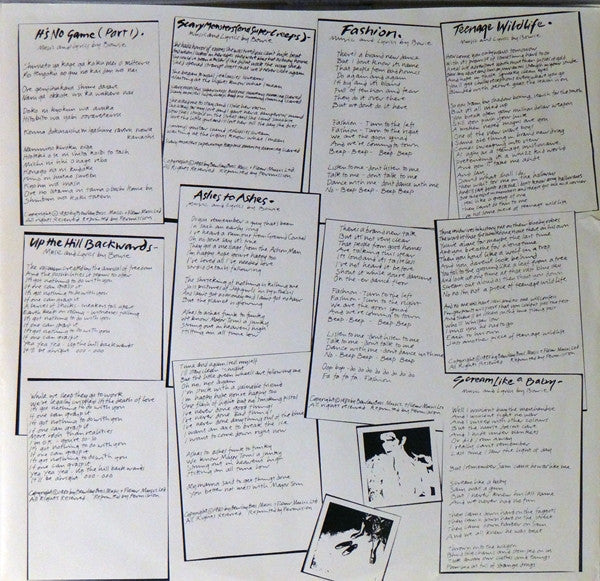 David Bowie : Scary Monsters (LP, Album, Ind)