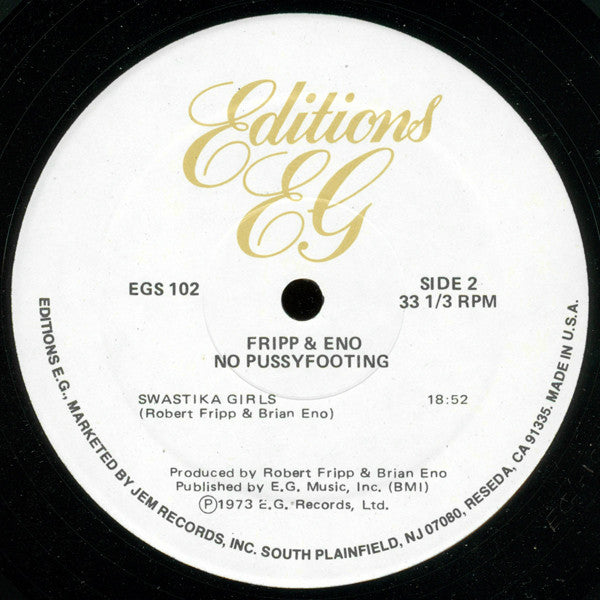 Fripp & Eno : (No Pussyfooting) (LP, Album, RE, Hub)