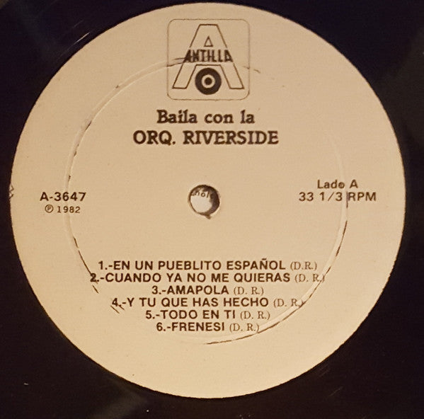 Orquesta Riverside : Baile Con La Orquesta Riverside (LP, Album, RE)