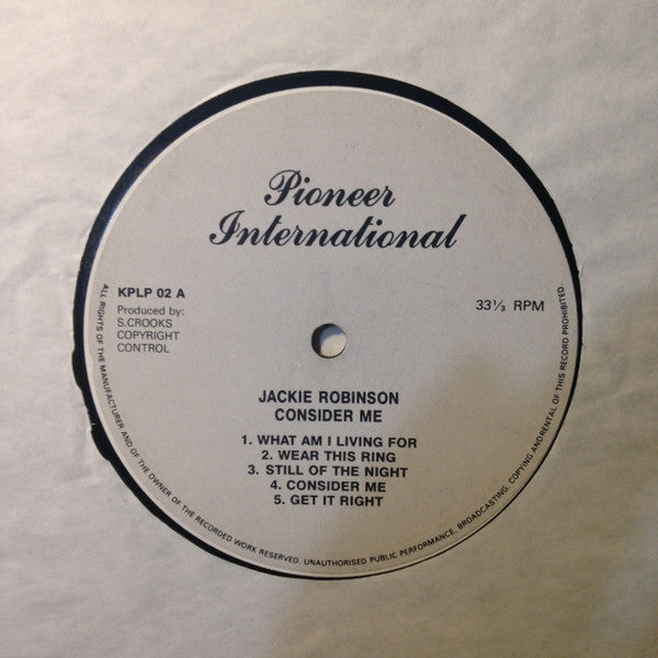 Jackie Robinson (2) : Consider Me (LP, Album)